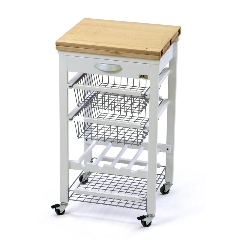 Millwright Solid Wood Kitchen Cart, White