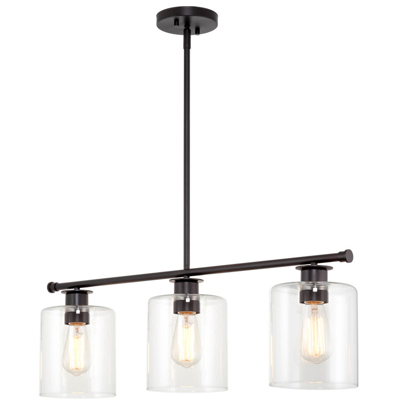 Luminaire suspendu pour îlot 3 lumières Nadeau, Noir