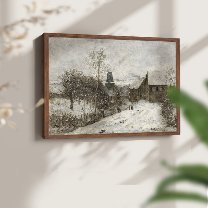 Paysages rétro-CC XXVII - reproduction encadrée, H 22 po x l 28 po, Noyer