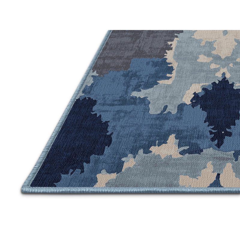 Tapis bleu lavable à la machine, Rectangle de 2 pi x 3 pi