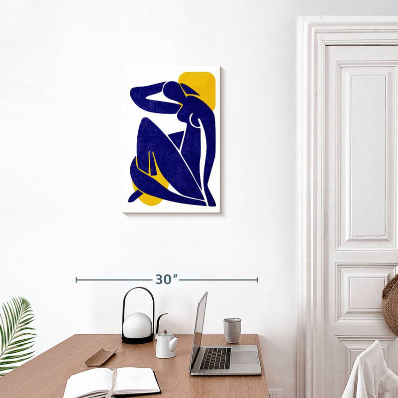 Silhouette de femme abstraite sur toile, H 24 po x l 16 po x P 1,25 po
