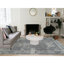 Tapis en jacquard gris clair de 9 pi x 12 pi avec motif effilé en laine et soie tissée à la main