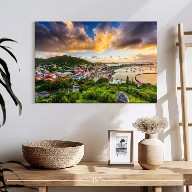 Gillard Marigot, horizon de Saint-Martin, H 16 po x l 24 po