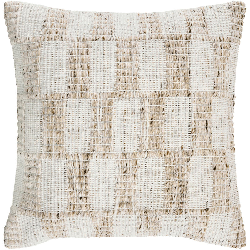 Galey Alix x Livabliss Katalina Indoor/Outdoor Accent Pillow Cover, 22"H x 22"W, Tan, Pillow Cover Only - No Insert