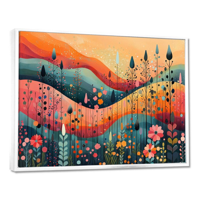 Ilyssa - Abstract Wall Art, 12" H x 20" W, Floater Framed Print, White