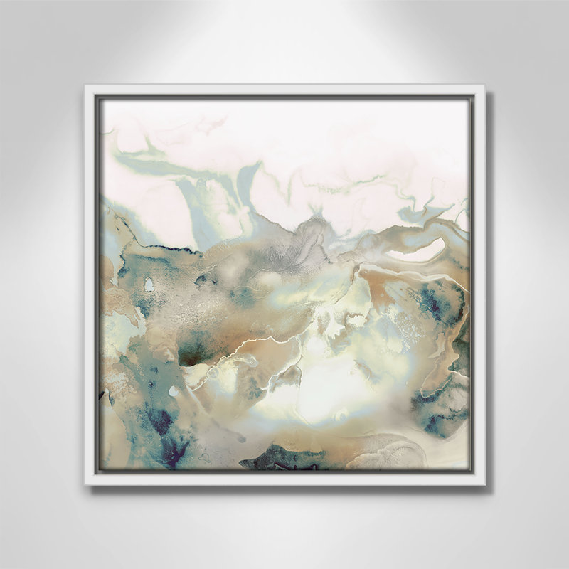 Mint Bubbles I - Neutral Version Print by Casa Fine Arts, White, 13.5" H x 13.5" W