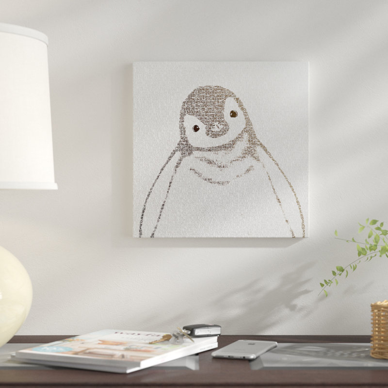 « the intellectuelle pingouin i », impression sur toile, H 12 po x l 12 po x P 0,75 po, Toile tendue, Pas de tapis
