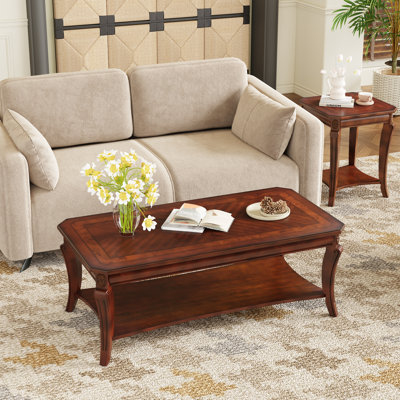 Traditional Coffee Table With Curved Legs