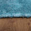 Tapis Mullins à poils longs tuftés à la main en polyester écologique - 122 x 183 cm, rectangulaire, couleur turquoise et blanc, motif uni, épais et antidérapant, idéal pour le salon et la chambre.-1820080750