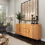 Buffet en bois 3 tiroirs 1 tablette et 2 portes brun clair