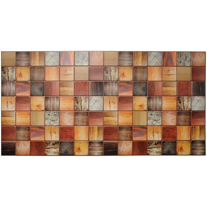 Panneau mural 3D 19 "x 38" en brun (paquet de 10)
