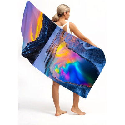 Serviette de plage surdimensionnée en microfibre légère pour très grand lac Aurora