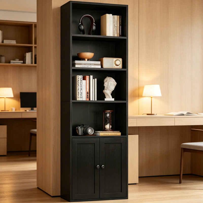 176.4 cm H x 48 cm W Bookcase, Black