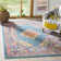 Felty Oriental Light Blue/Orange Area Rug