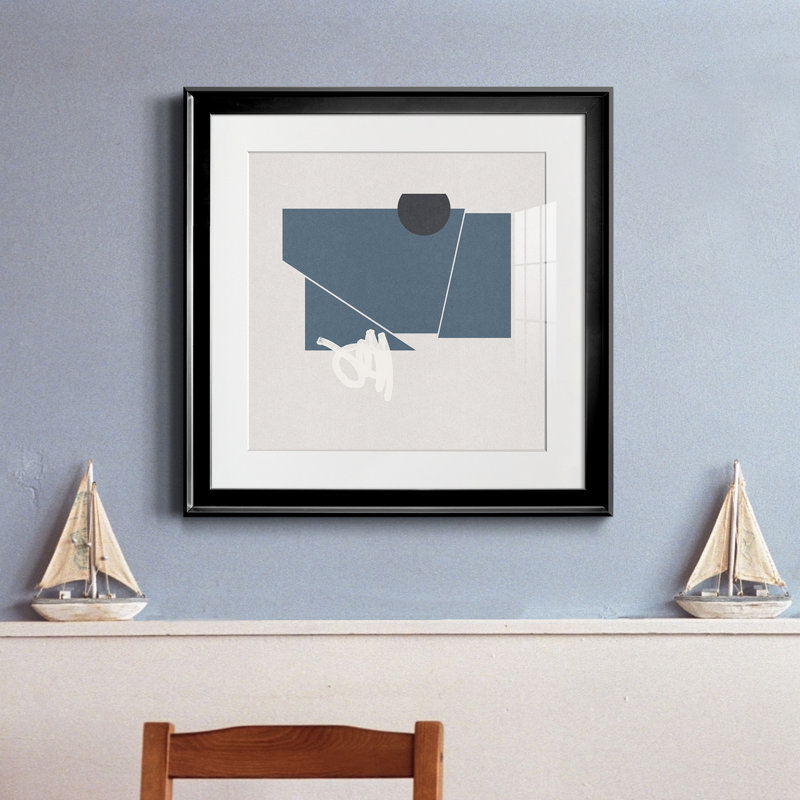 3_Impression encadrée en feutre bleu I-Premium - prête à être accrochée, Cadre noir, H 17,5 po x l 17,5 po x P 1,5 po