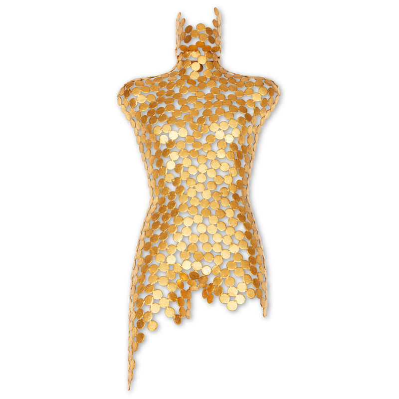 Male Torso Bust, Gold Leaf