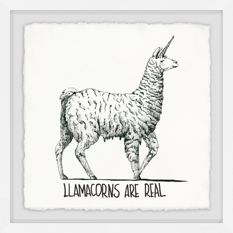 «Llamacorns are Real», reproduction encadrée, H 12 po x l 12 po