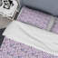 Anémones mauves sur fond rose - ensemble de housse de couette traditionnel - microfibre de polyester-1249354323