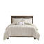 Édredon double / grand - taupe teint en coton, taupe doux et blanc, trop rembourré, luxueux-124477388