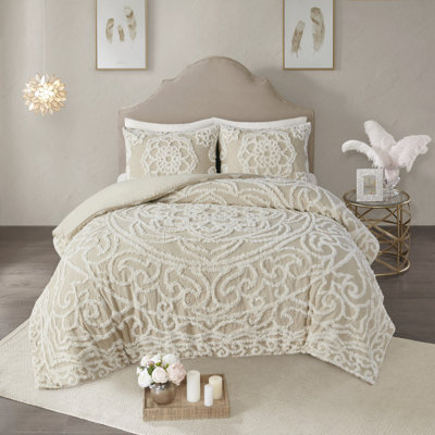 Ensemble de housse de couette en coton touffeté Laetitia - Certifié Oeko-tex