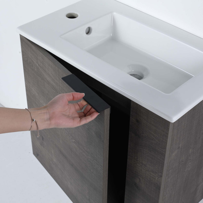 22"Floating Bathroom Vanity With Sink, Gray