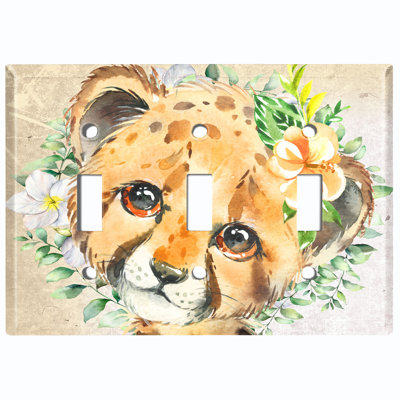 Plaque murale mignonne à 3 bandes avec guirlande de fleurs