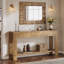 Console de 67 pouces de long avec 3 tiroirs, meuble d'entrée de style maison de campagne étroite derrière le canapé