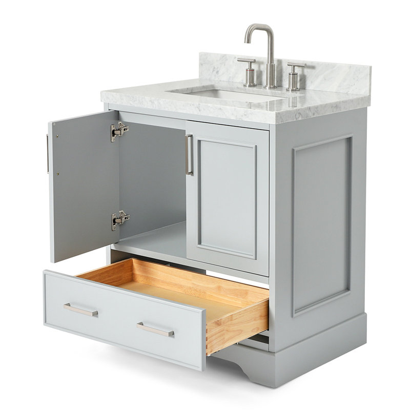Meuble-lavabo simple avec plateau Abshire 31, Gris