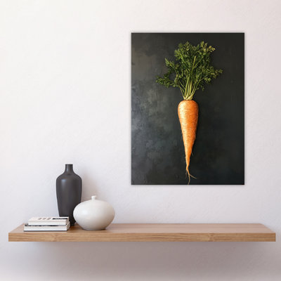 Carrot Vegetable on Slate Board Painting Wall Art Print