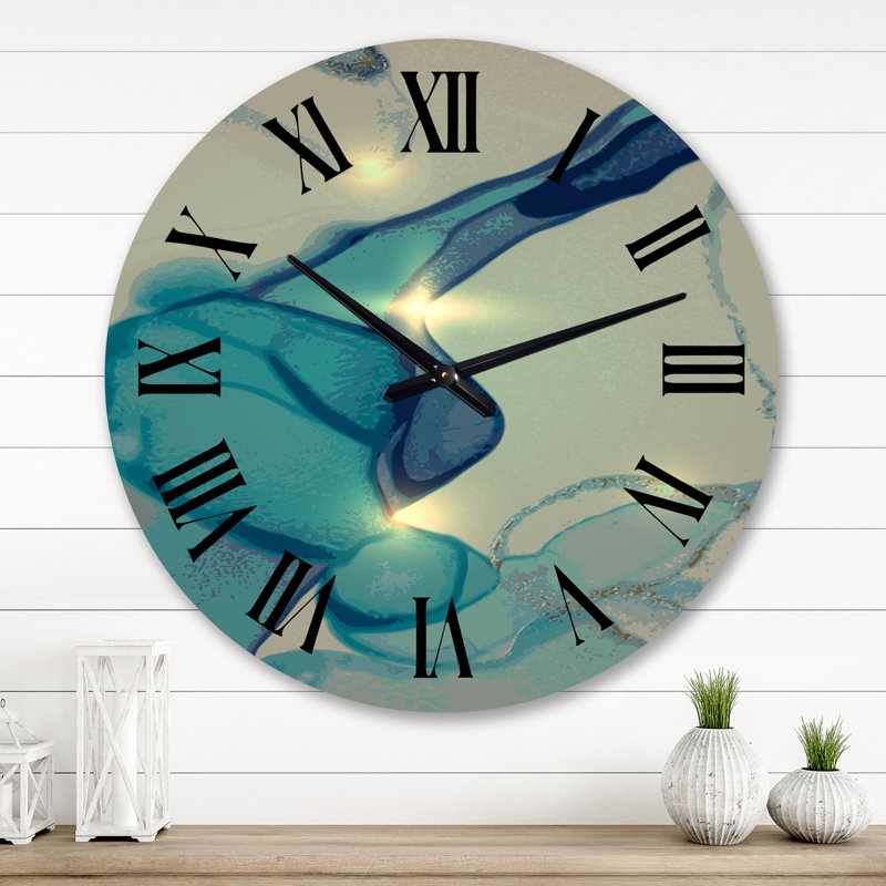 Horloge murale or et art liquide Fusion I, Grand