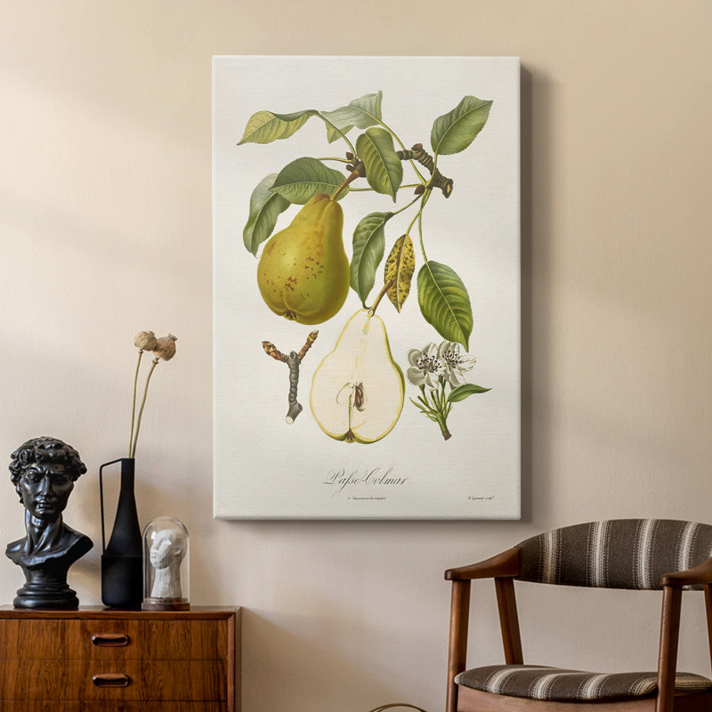 Poires rétro II - galerie Cavas sur mesure, H 48 po x l 32 po