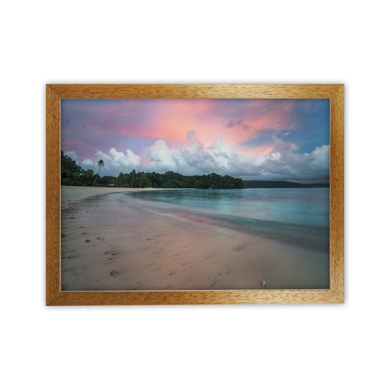 Champagne Sunrise by Karsten Wrobel - Print on Canvas, 64cm H x 88cm W x 3cm D, Brown Framed