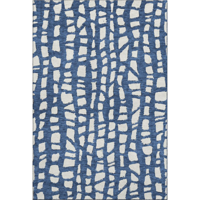 Premium Machine Washable Prisco Navy Rug