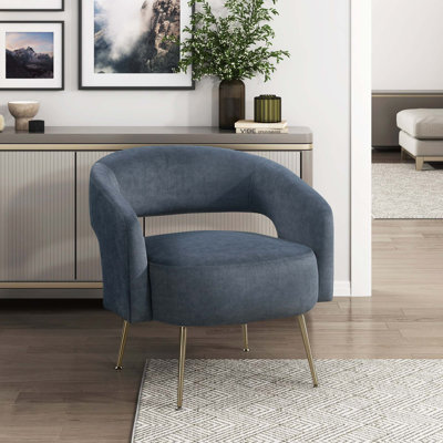 Chaise d'appoint moderne en velours avec mousse moelleuse confortable