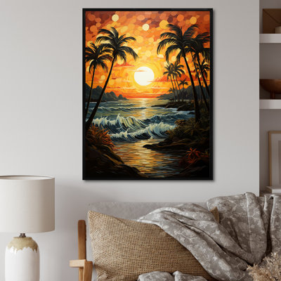 «Amrane Palm Trees Sunrise III», reproduction sur toile