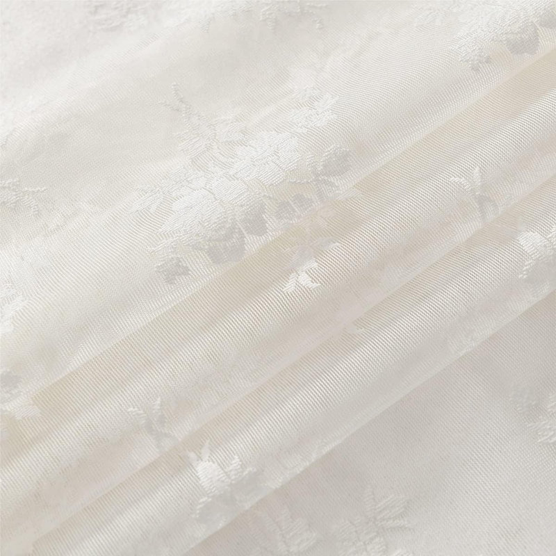 Rideaux en dentelle diaphane ivoire / crème à motif floral rustique - 2 panneaux à œillets, intimité de fenêtre rétro