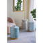 Tabouret décoratif en bois 14 po x 14 po x 18 po avec finition Capiz blanche