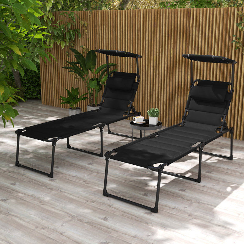 Chaise longue d'extérieur en acier sriyah - ensemble de 2