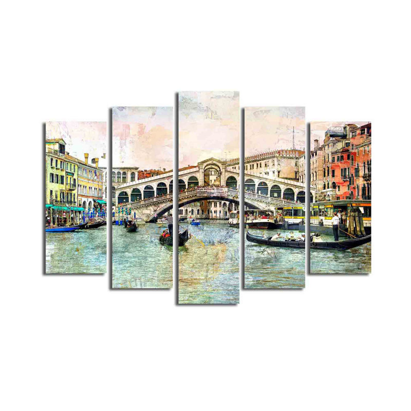 Stunning 5-Piece Decorative Canvas Painting Set, 100% Suede Canvas, Total Size: 27.6 x 41.3 inches | 100% Wooden Frame, Thickness: 1.2 inches | Perfect for Living Room, Bedroom & Office Décor, Eye-Catching Artwork