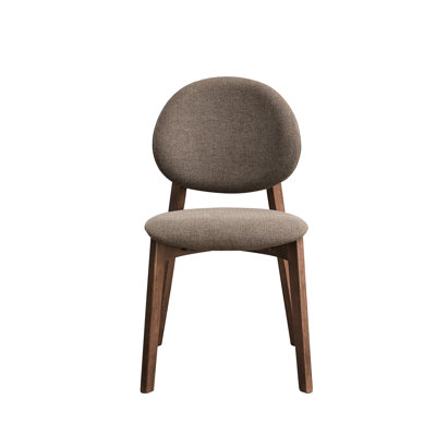Chaises d'appoint en lin brun (lot de 2) - Rembourrées pour un soutien optimal - Structure en noyer - 2 coussins d'assise et de dossier - Finition confort exceptionnelle