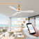 52" 3-Blade Modern Wood Ceiling Fan with Light and Remote, WiFi Alexa Control, Quiet DC Motor, Indoor/Outdoor