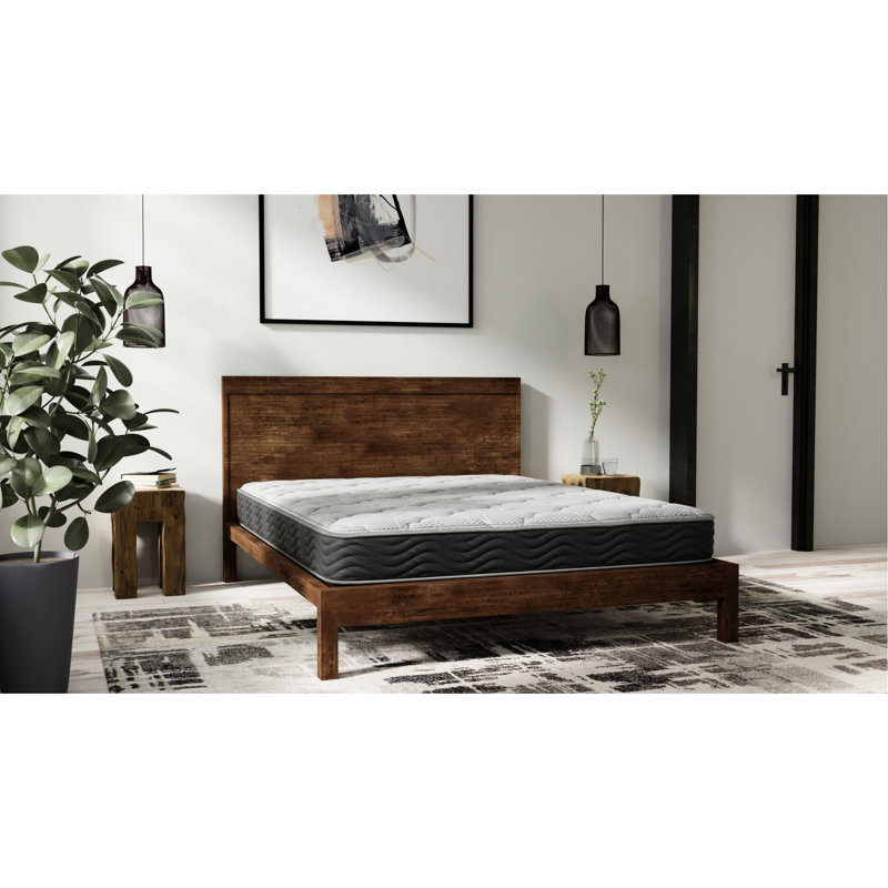 Matelas simple de 8 po, ferme avec ressorts ensachés, mousse adaptable pour le soulagement, excellente isolation des mouvements, support à bord complet, conception respirante, panneau en tricot de 3/4 po, couche confort de 1 po, matelas Coils Us de 7 po