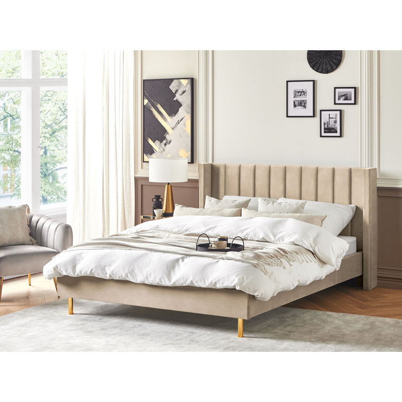 Sadie Upholstered Bed, Super King (6'), Beige