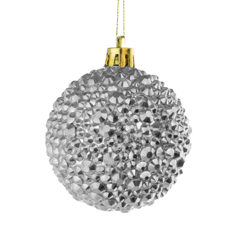 Ornement boule strass, Argent