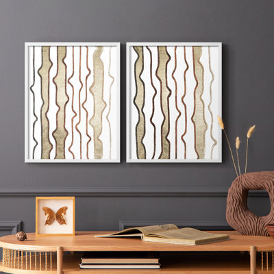 Jagged Flow III - reproduction encadrée de qualité supérieure - prête à être accrochée - aucun clou requis - aucun clou requis