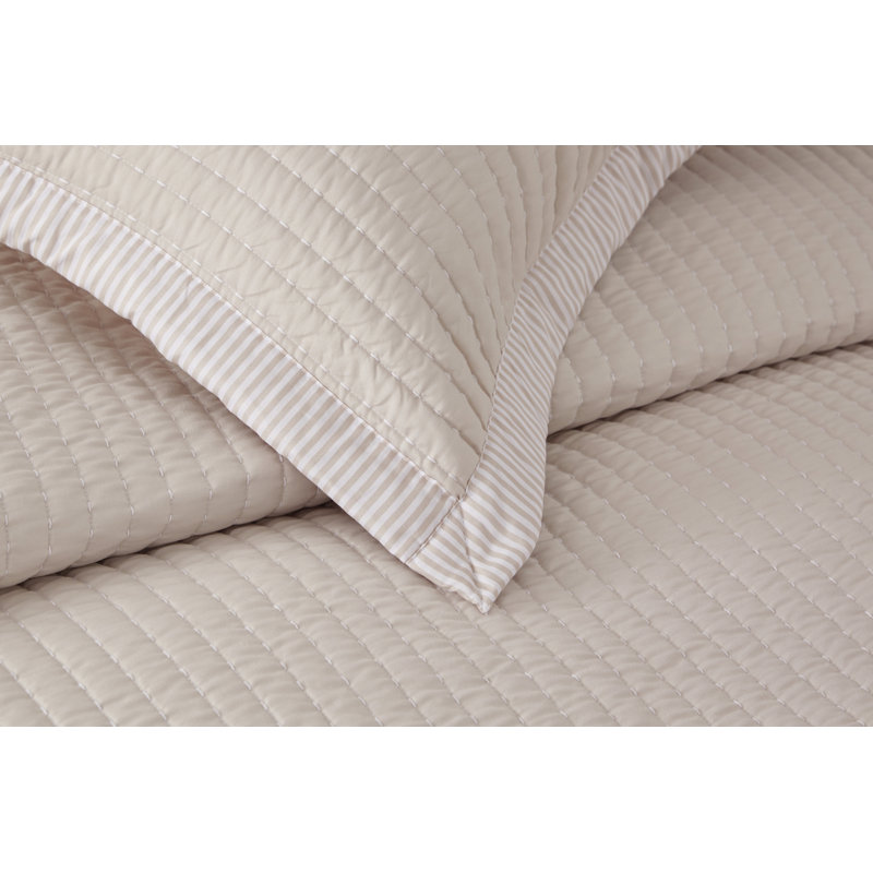 Bedsure Bedspread Coverlet Lightweight Soft Quilt Bedding Set, Corduroy Pattern Quilt Set, King Quilt + 2 King Shams, Beige
