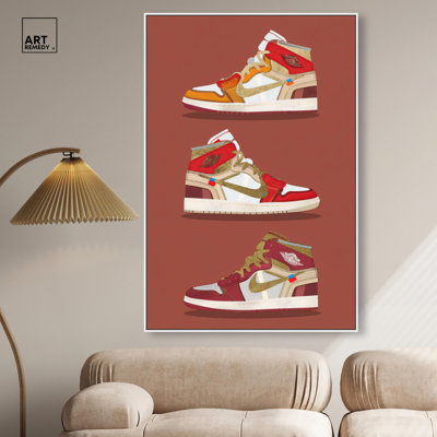 Sneaker Lineup Red Canvas Sneakerhead Posters by
