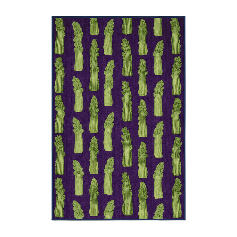 Washable Asparagus Vegetables Area Rug, Runner 2' x 4'