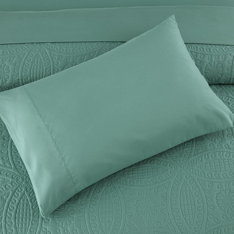 Liam Microfiber 7 Piece Bed in a Bag Comforter Set, King Comforter + 6 Additional Pieces, Turquoise