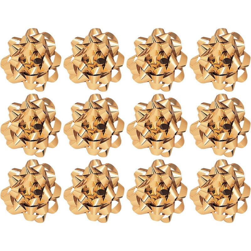 Grands arcs-cadeaux décoratifs pour confettis PMU, Or métallique scintillant